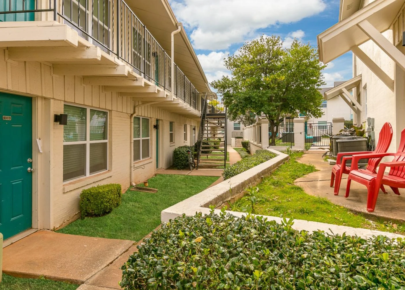 Photo of apartment building courtyard