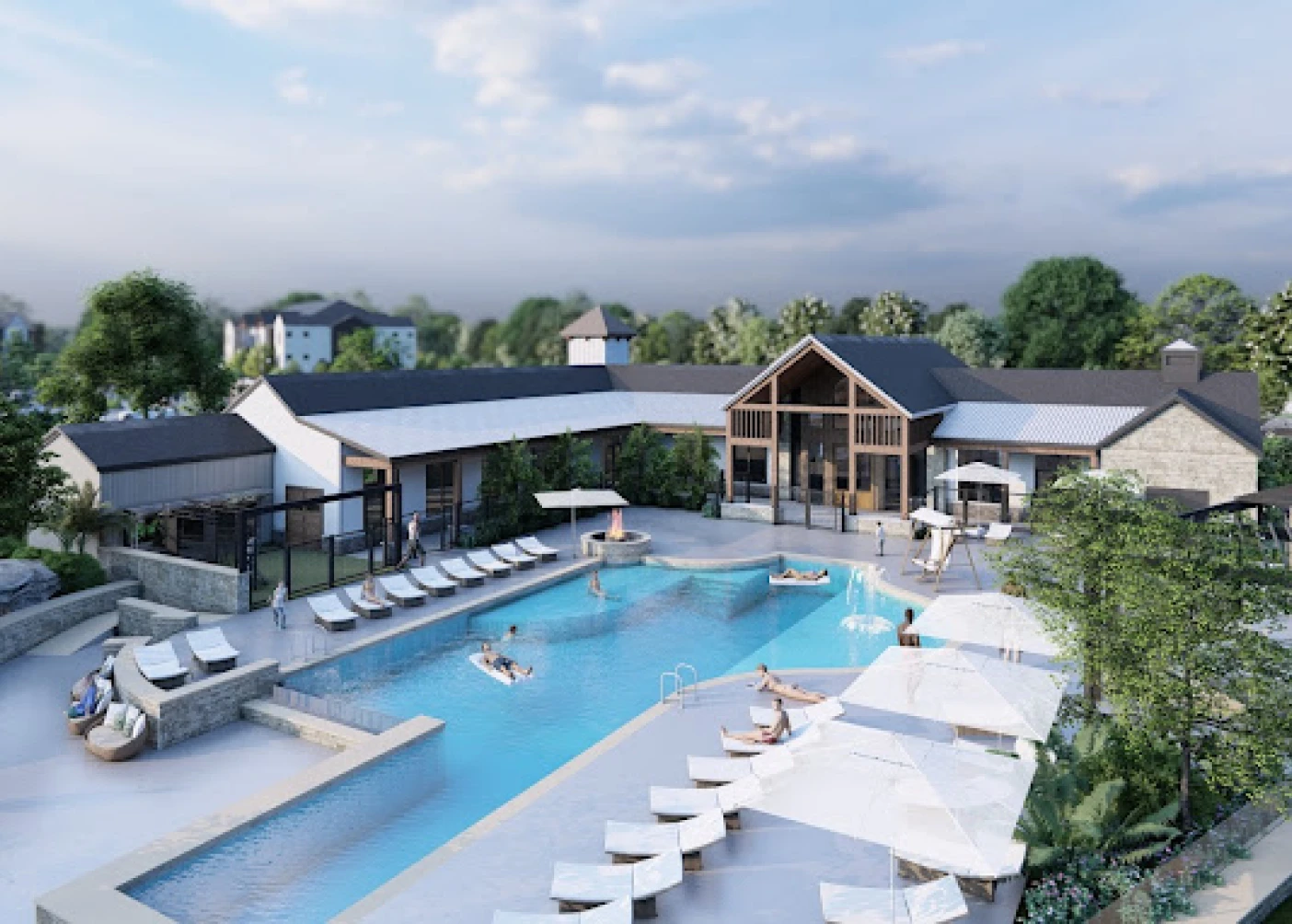 Photo of apartment building swimming pool