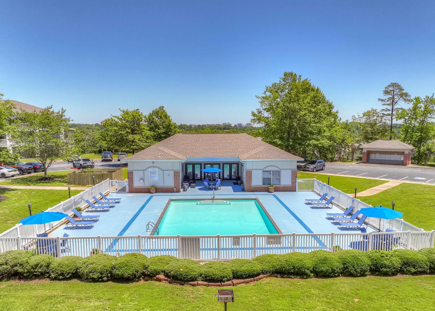 Photo of apartment building club house with swimming pool