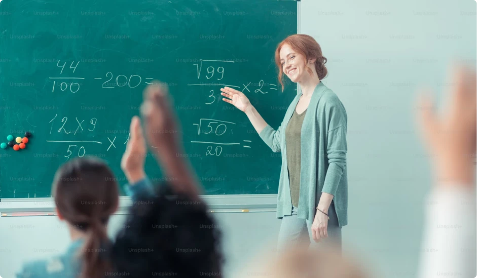 Photo of a teacher teaching a class
