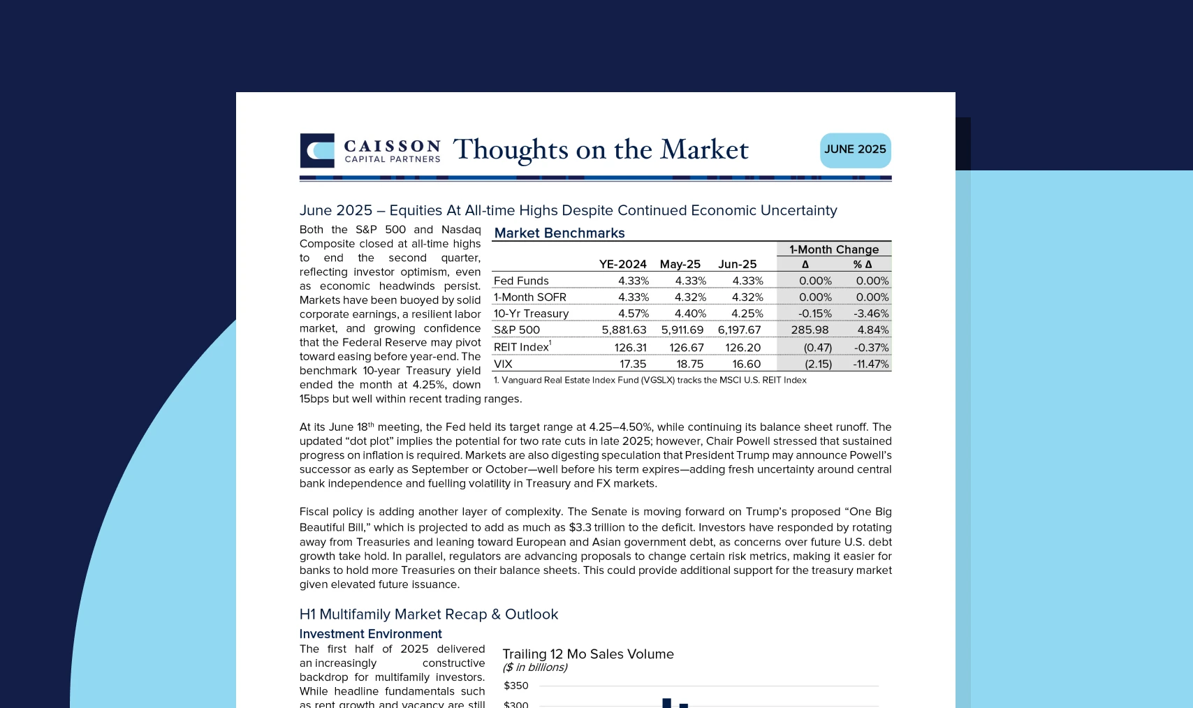 A photo of cover of Caisson Capital Partners' Thoughts on the Market report