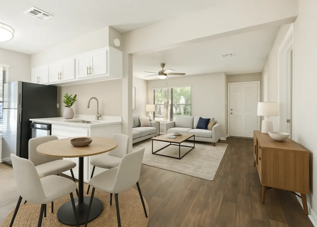 Interior of apartment building